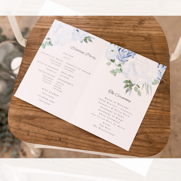 Wedding Program - Hydrangea