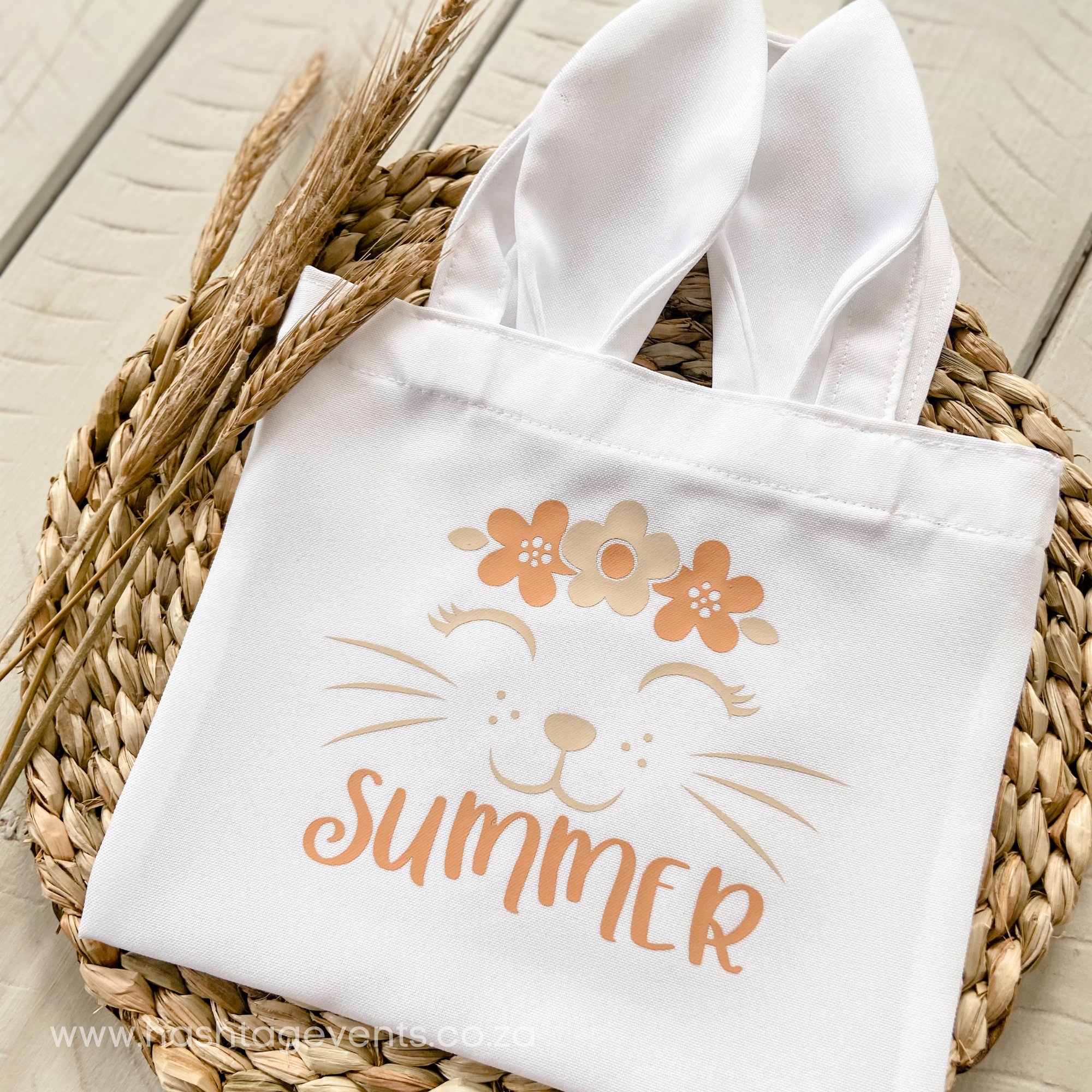 Personalised Easter Carrier Bag Natural Hashtag South Africa